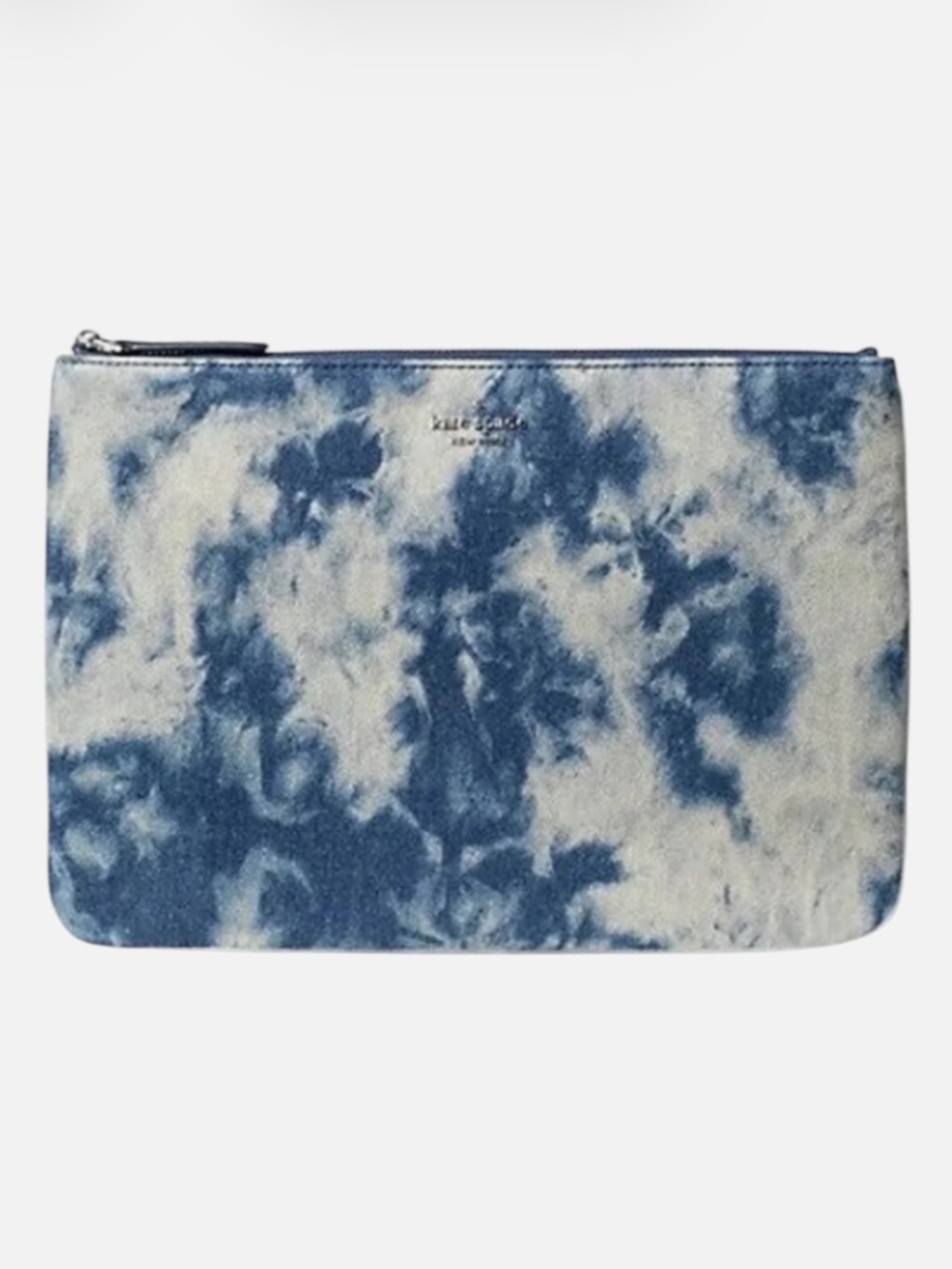 NWOT kate spade Jackson Jean Denim Tie-Dye Large Zip Pouch